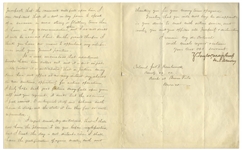 Zachary Taylor Letter Signed During the Mexican-American War -- Taylor Artfully Tells a Colonel That He Can't Move His Command to an Area Where There's Fighting